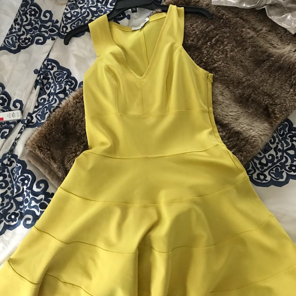 Robert Rodriguez yellow stretch dress